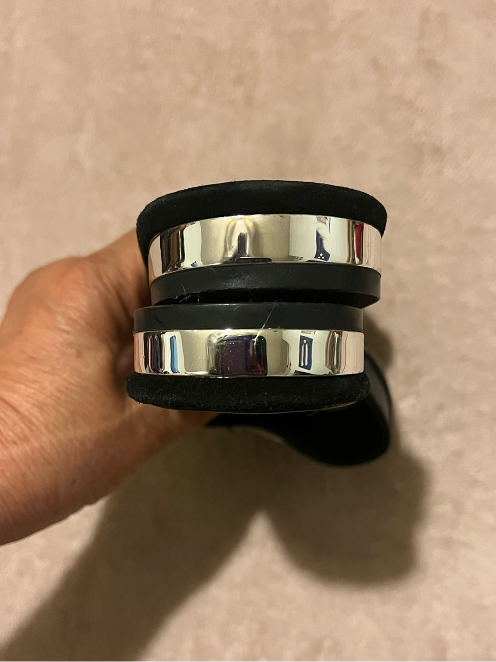 Lauren Ralph Lauren Black Leather Slide Sandals - Picture 6 of 8